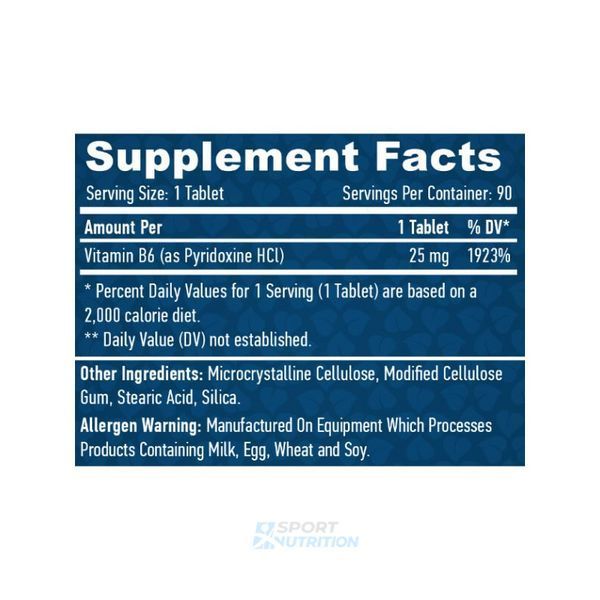 Вітаміни Haya Labs Vitamin B6 25 мг 90 таблеток 820253 фото