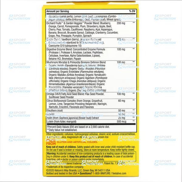 Мультивитамины Nature's Way Alive! Max3 Potency Multivitamin (With Iron) 90 таблеток 2022-10-1050 фото