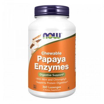 Комплекс ферментів Now Foods Papaya Enzyme Chewable 360 льодяників 2022-10-1350 фото