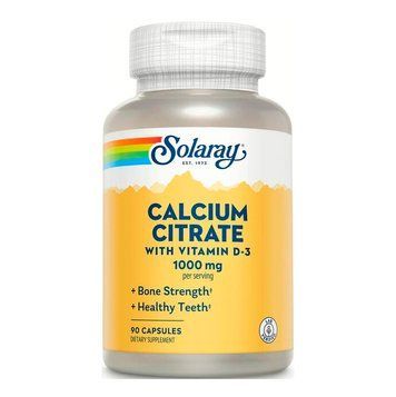 Цитрат кальция с витамином Д3 Solaray Calcium Citrate with Vitamin D3 1000 мг 90 капсул 2022-10-2445 фото