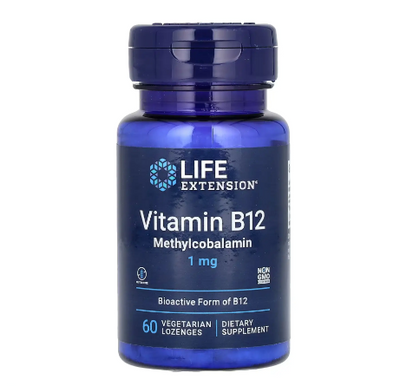 Life Extension Vitamin B12 Methylcobalamin 1 мг 60 льодяників 2022-10-1891 фото
