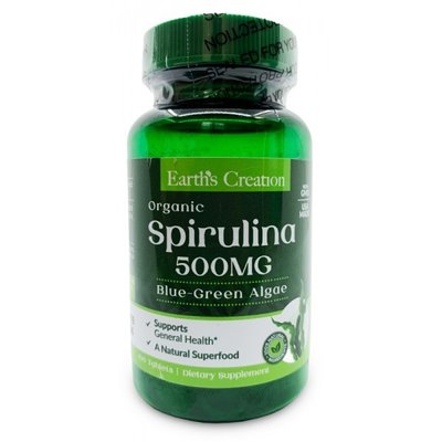 Спирулина Earth‘s Creation Spirulina 500 mg 100 таблеток 820565 фото
