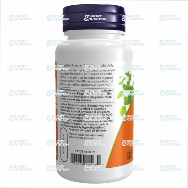Now Foods Bacopa Extract 450 мг 90 капсул 2022-10-0985 фото