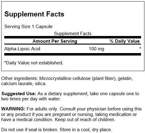 Альфа-ліпоєва кислота Swanson Alpha Lipoic Acid 100 мг 120 капсул 100-76-7937499-20 фото