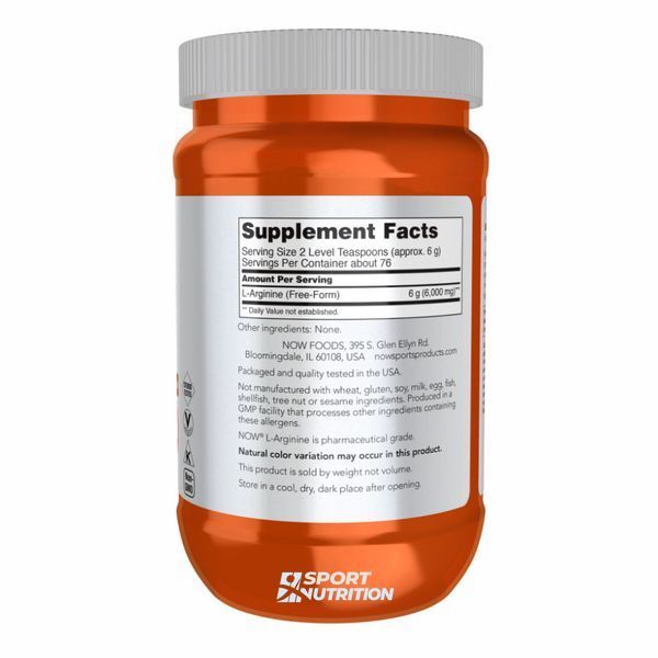 Аргінін NOW Foods L-Arginine Powder 454 г 2022-10-2309 фото