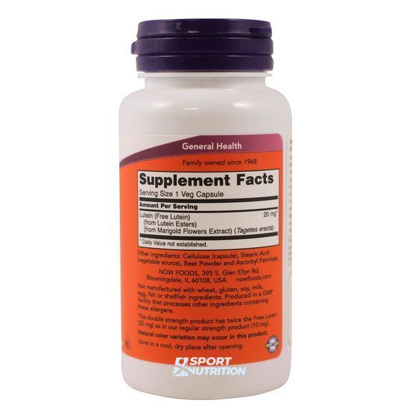 Лютеїн Now Foods Lutein Double Strength 20 мг 90 капсул 2022-10-1707 фото