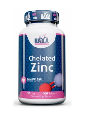 Haya Labs Chelated Zinc Bisglycinate 30 мг 100 таблеток 820524 фото