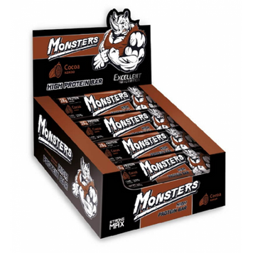 Протеїновий батончик Monsters Strong Max Box 80 г 20 шт Cocoa 100-76-8914391-20 фото