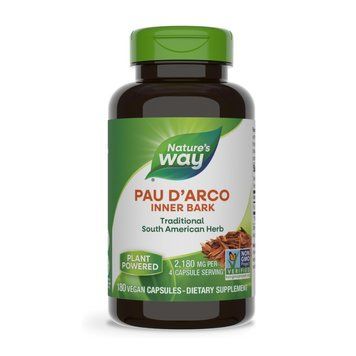 Кора мурашиного дерева Nature's Way Pau d'Arco Inner Bark 1090 мг 100 капсул 2022-10-1097 фото