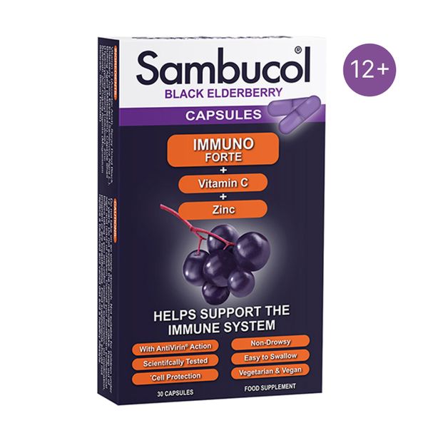 Капсулы для иммунитета Sambucol Immuno Forte Capsules 30 капсул 2022-10-2767 фото