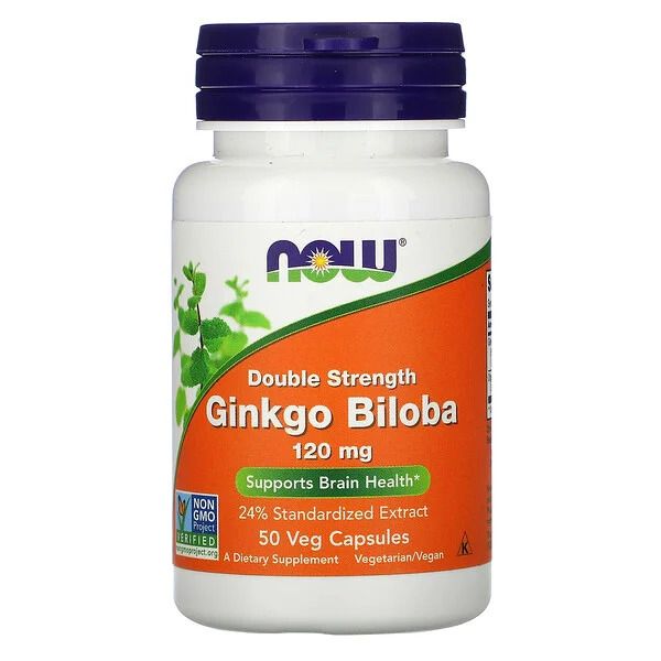 Гинкго билоба Now Foods Ginkgo Biloba Double Strength 120 мг 50 капсул 811618 фото