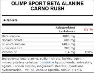 Olimp Sport Nutrition Beta-Alanine Carno Rush Mega Tabs 80 таблеток 05417-01 фото