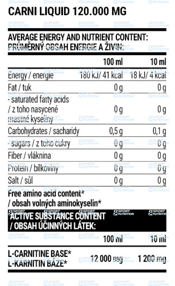 L-карнитин Extrifit L-Carnitine Carni 120000 мг 1000 мл Apricot 100-60-5520545-20 фото