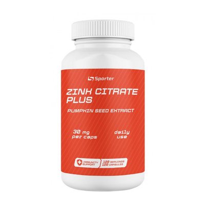 Sporter Zinc Citrate Plus 30 мг 120 капсул 817073 фото