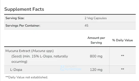 Мукуна пекуча Now Foods Dopa Mucuna 90 капсул 100-46-5847122-20 фото