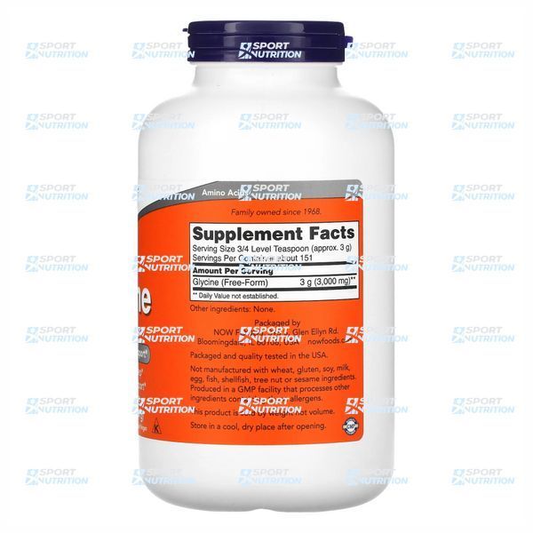Now Foods Glycine Pure Powder 454 г 2022-10-0657 фото