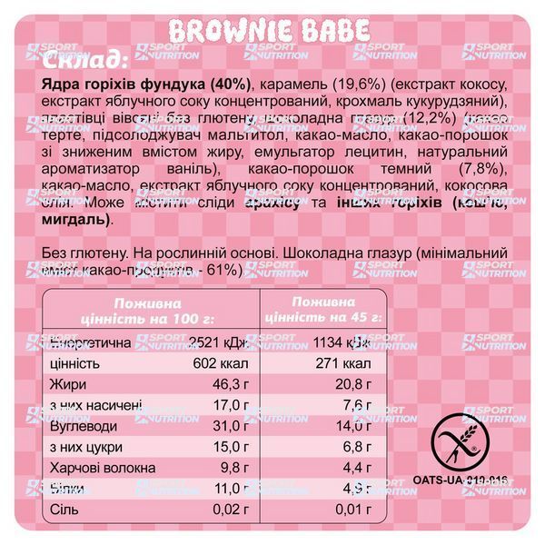 Протеиновые батончики FIZI Box Bar 10х45 г Brownie Baby 2023-10-2081 фото