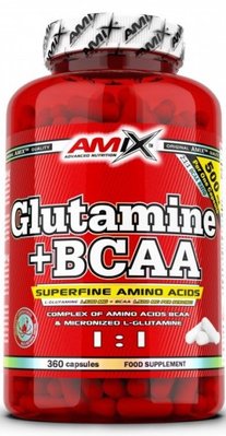 L-глютамин Amix L-Glutamine + BCAA 360 капсул 819362 фото