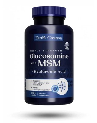 Earth`s Creation Triple Strength Glucosamine MSM plus Hyaluronic Acid 60 таблеток 820568 фото