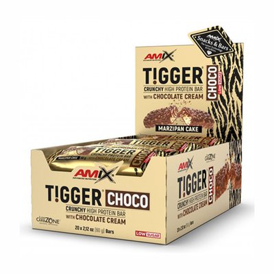 Amix Протеиновый батончик Tigger Zero Choco 20x60g Marzipan Cake 2022-10-0218 фото