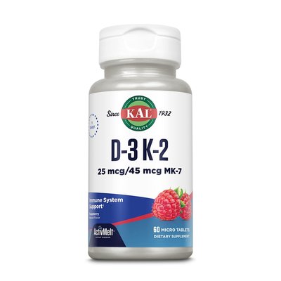 KAL D3 & K2 25 мкг 60 таблеток Raspberry 2022-10-0997 фото
