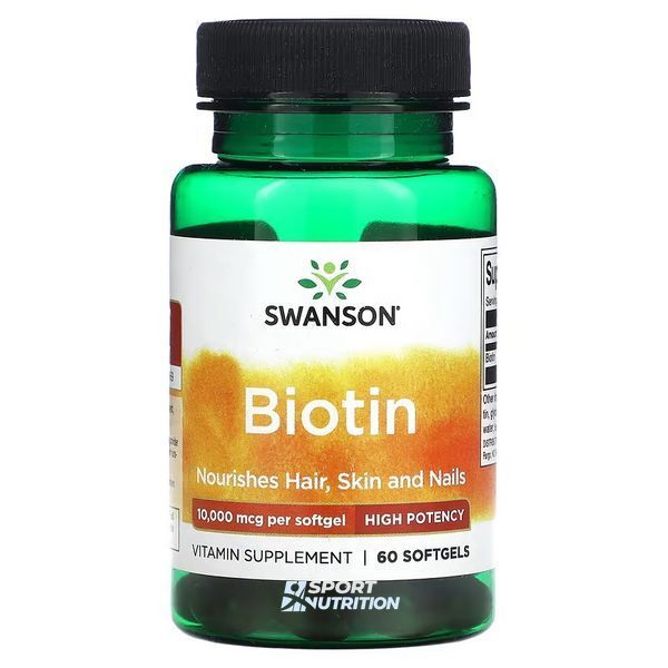 Біотин Swanson Biotin High Potency 10000 мкг 60 капсул 23916-01 фото