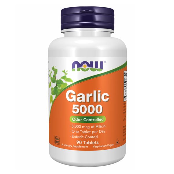 Натуральний часник Now Foods Garlic 5000 Enteric 90 таблеток 2022-10-2383 фото