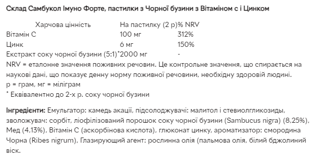 Пастилки для иммунитета Sambucol Immuno Forte Pastilles 20 пастилок 2022-10-2769 фото